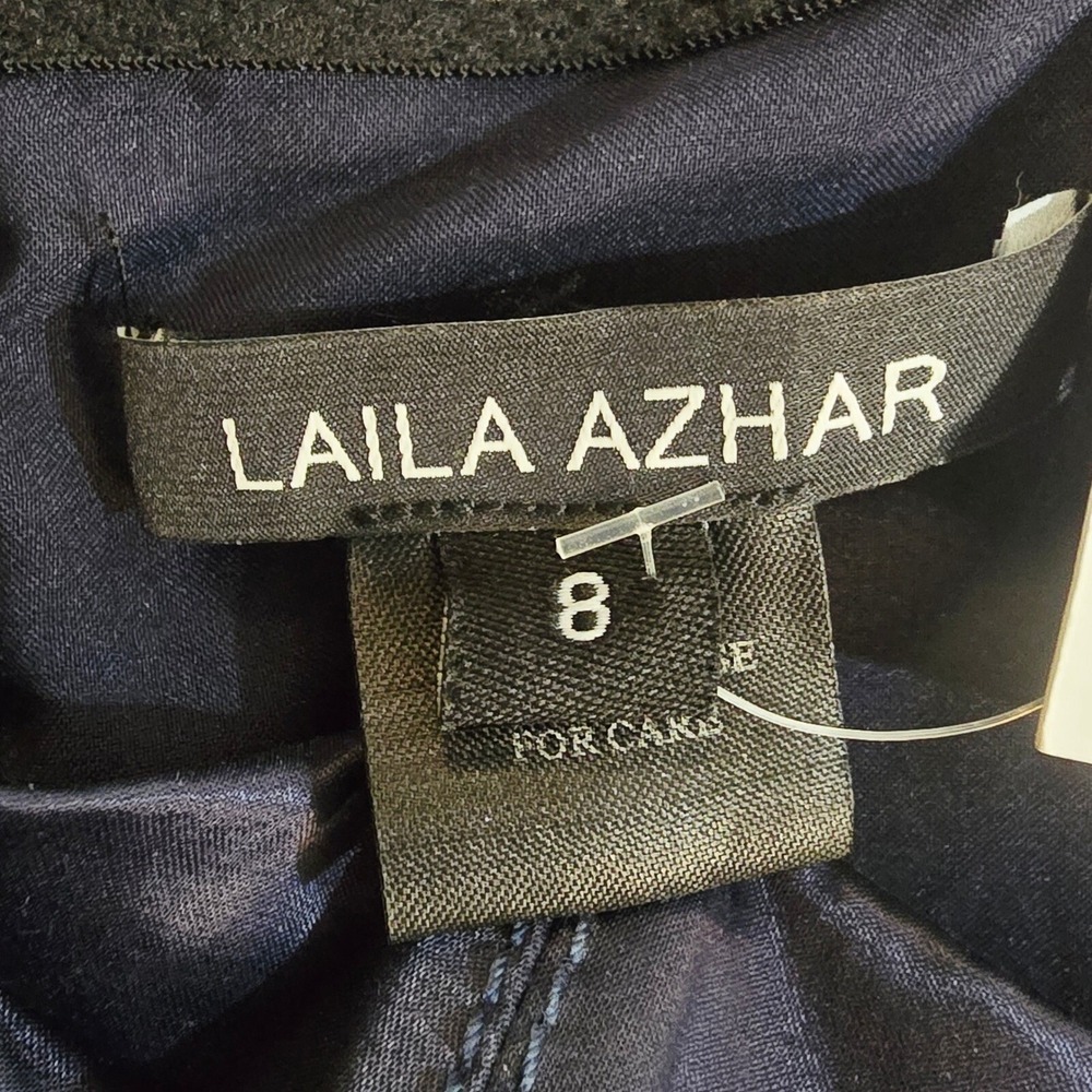 NWT Laila Azhar Navy Blue Strapless Empire Waist Pocket Dress Size 8 - Picture 7 of 10